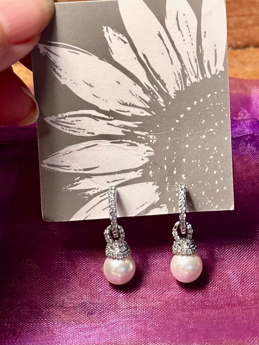 Swarovski Pearl Drop Earrings with Swarovski Crystal Hoops
